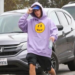Drew House The Mascot Oversized Hoodie in Lilac Justin Bieber Sweatshirt, XL
